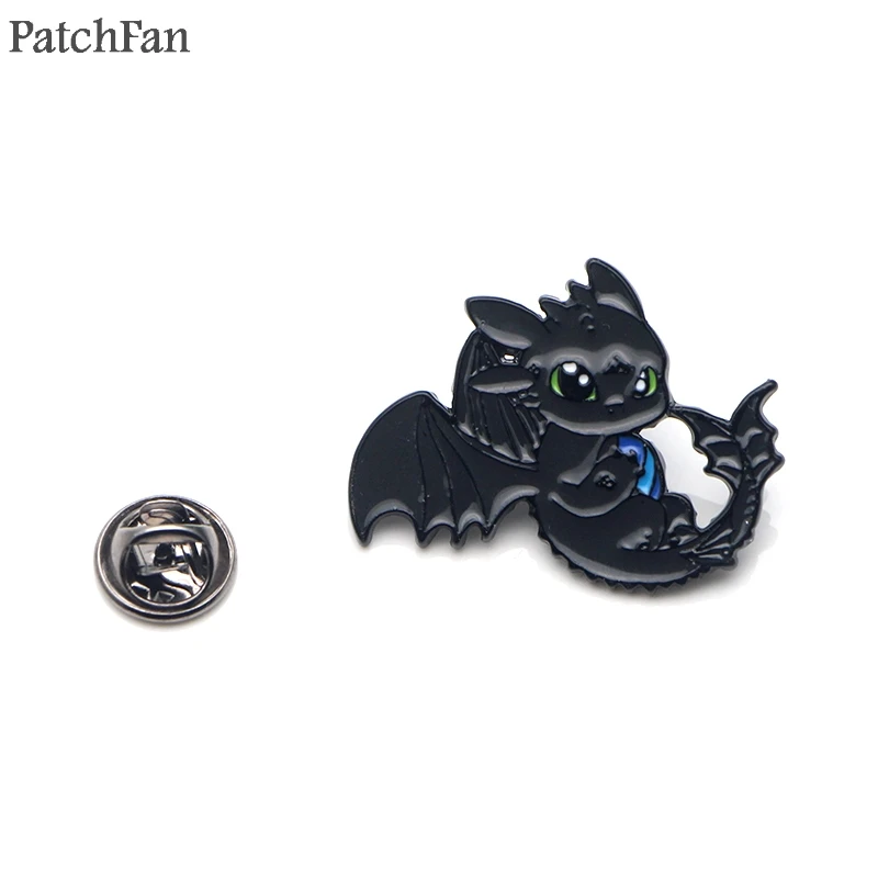 1 Patchfan Как приручить дракона Ночная фурия беззубый цинк галстук булавки броши для рюкзака, одежды для мужчин женщин для значков медалей A1464 - Цвет: 1