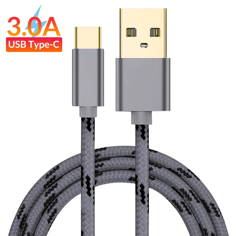 Кабель зарядный TOPK USB Type C для Samsung S9 S8 провод быстрой зарядки мобильного телефона