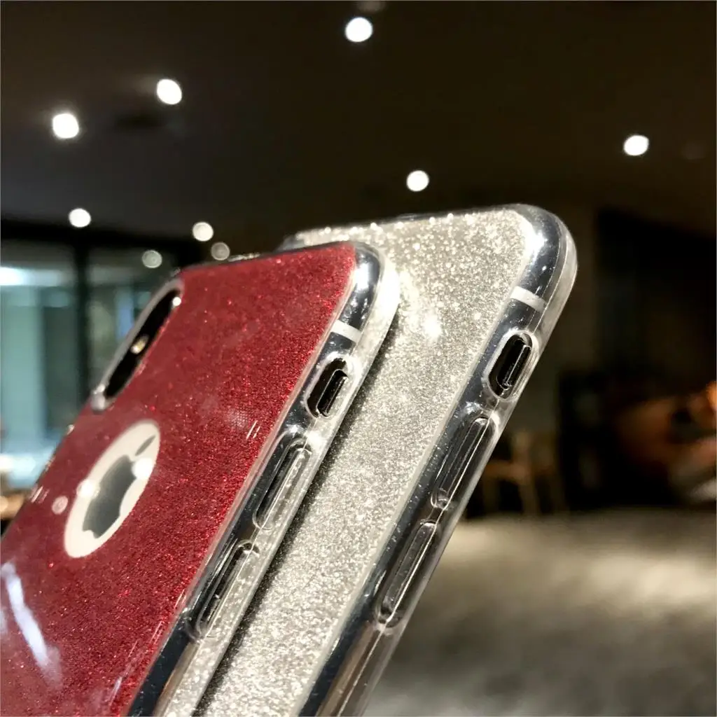 Ультратонкий Блестящий силиконовый чехол из ТПУ для iphone XS MAX Мягкий защитный XR X SE