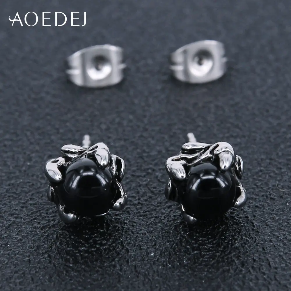 AOEDEJ Орлиный коготь черные мужские серьги из нержавеющей стали Кристальные панк
