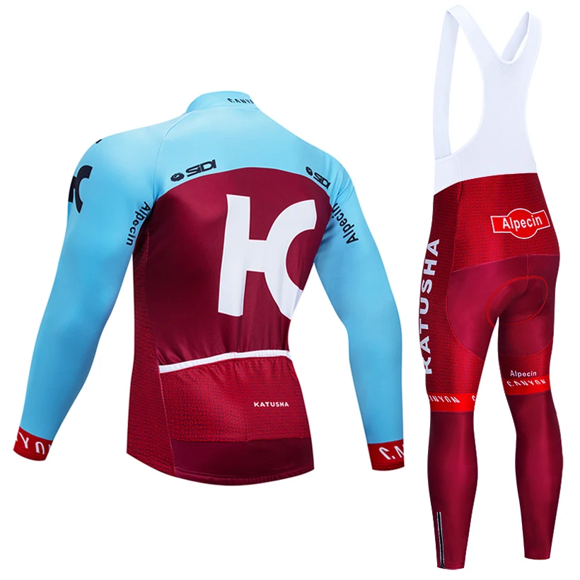 Зимняя велосипедная команда KATUSHA 2019 Джерси 9D гелевые велосипедные брюки костюм