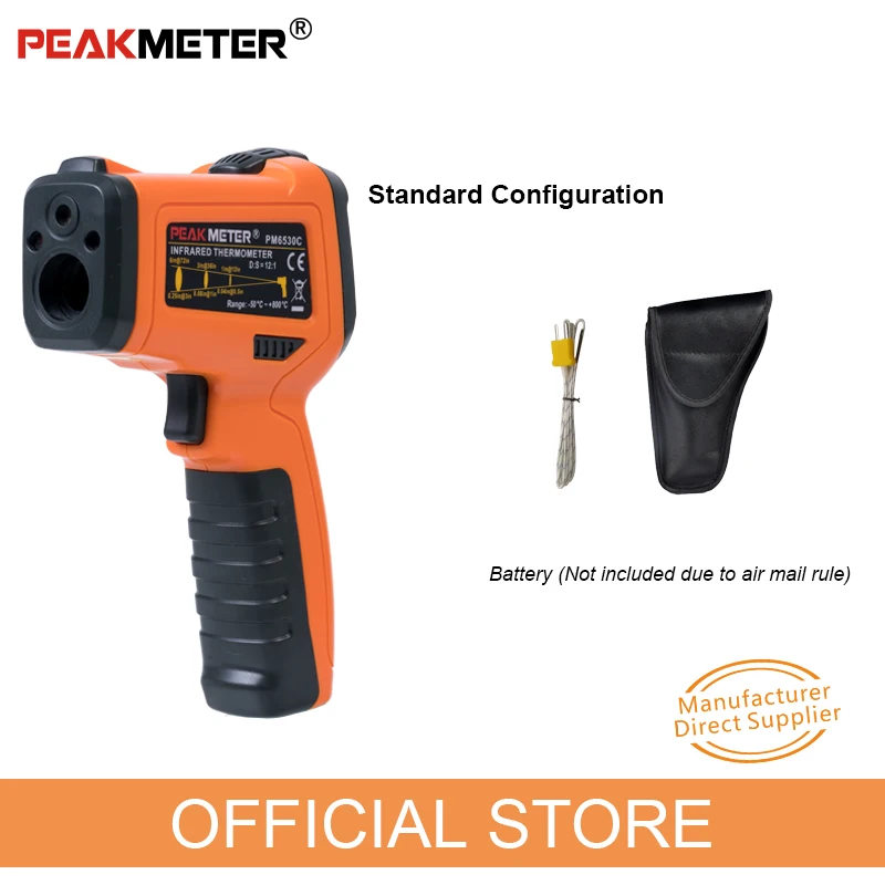 PEAKMETER PM6530C ручной лазерный инфракрасный термометр с ЖК дисплеем температура 50 ~ 800