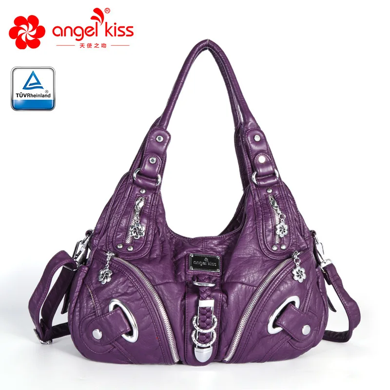 luxury washed shoulder bags for women 2022 classic fashion motorcycle soft handbags pu leather shoppin bags chic crossbody bag free global shipping