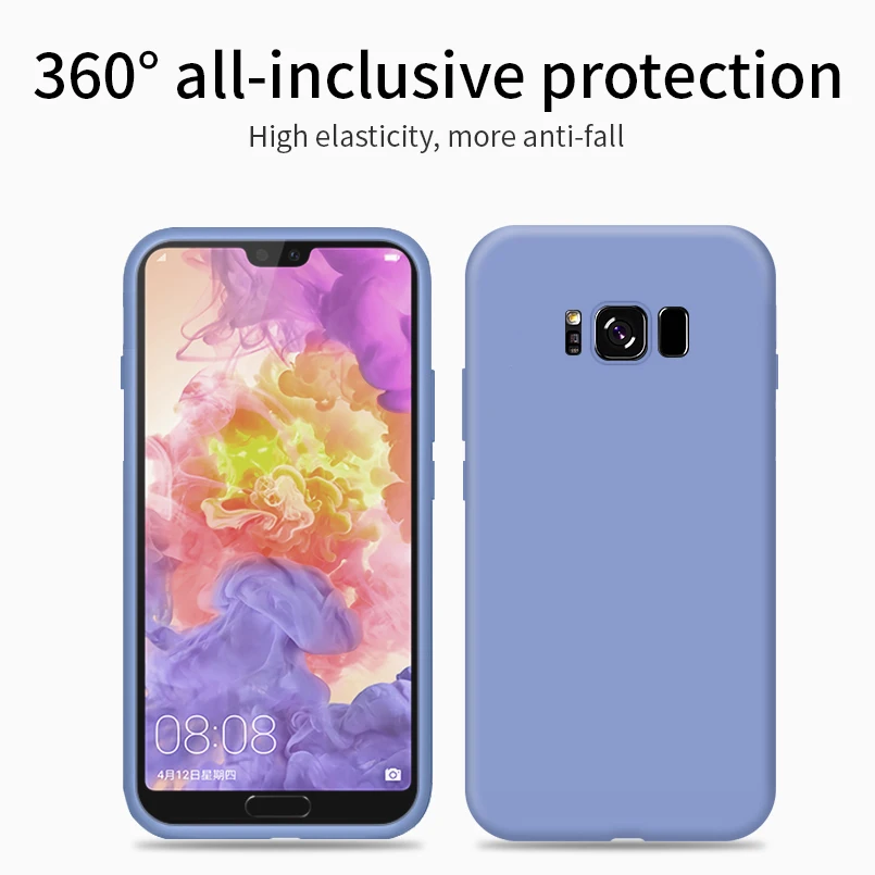 Original Liquid Silicone Case For Samsung Galaxy S10 S9 S8 Plus Cover Plain Clear Bumper Note 8 9 J6 A7 2018 Fundas |