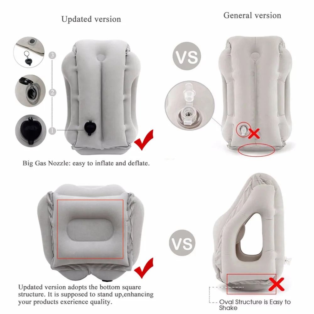 Надувная подушка для путешествия на самолете поезде и машине|inflatable travel pillow|travel