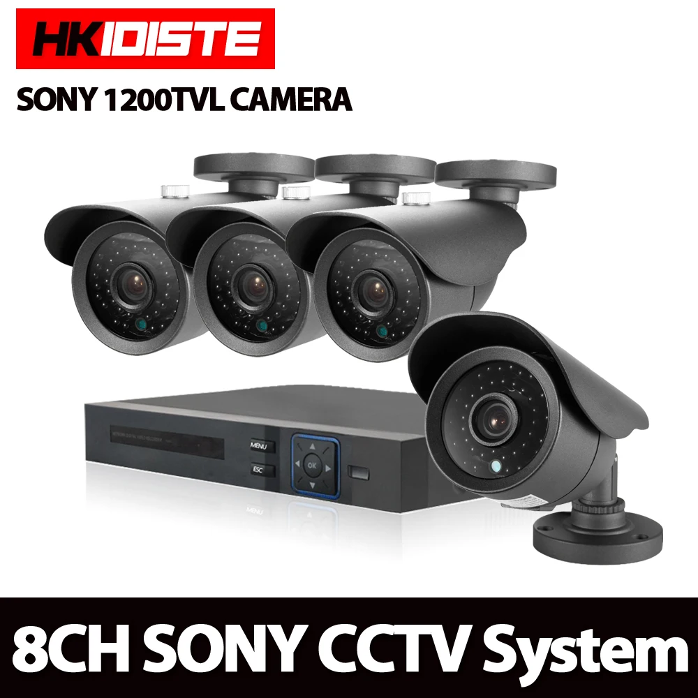 Камера Наружного видеонаблюдения 8 каналов AHD DVR 1200TVL 720P HD с ночным видением|8 channel