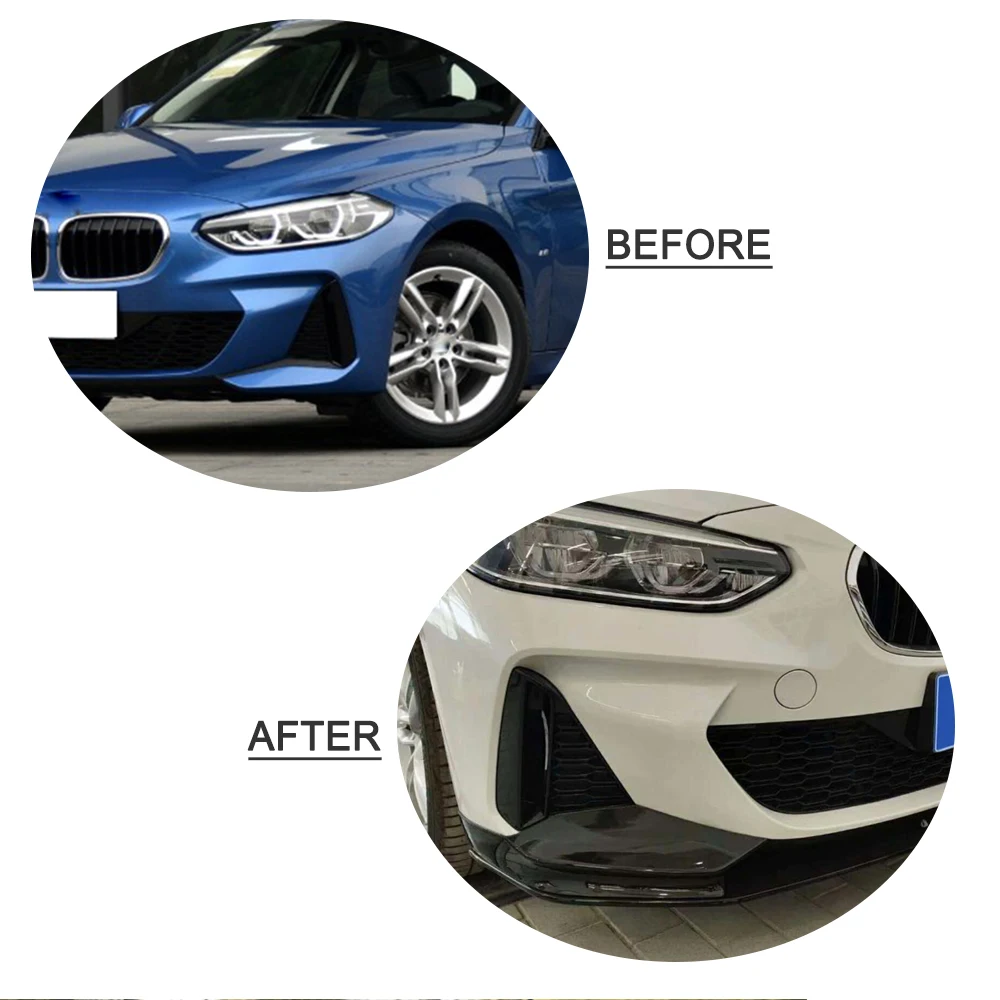 Для BMW 1 Series M 118i 120i F40 Sport 2019 2020 PP глянцевый черный передний бампер спойлер