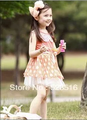 child clothing Dot crumpled dress children garment | Детская одежда и обувь