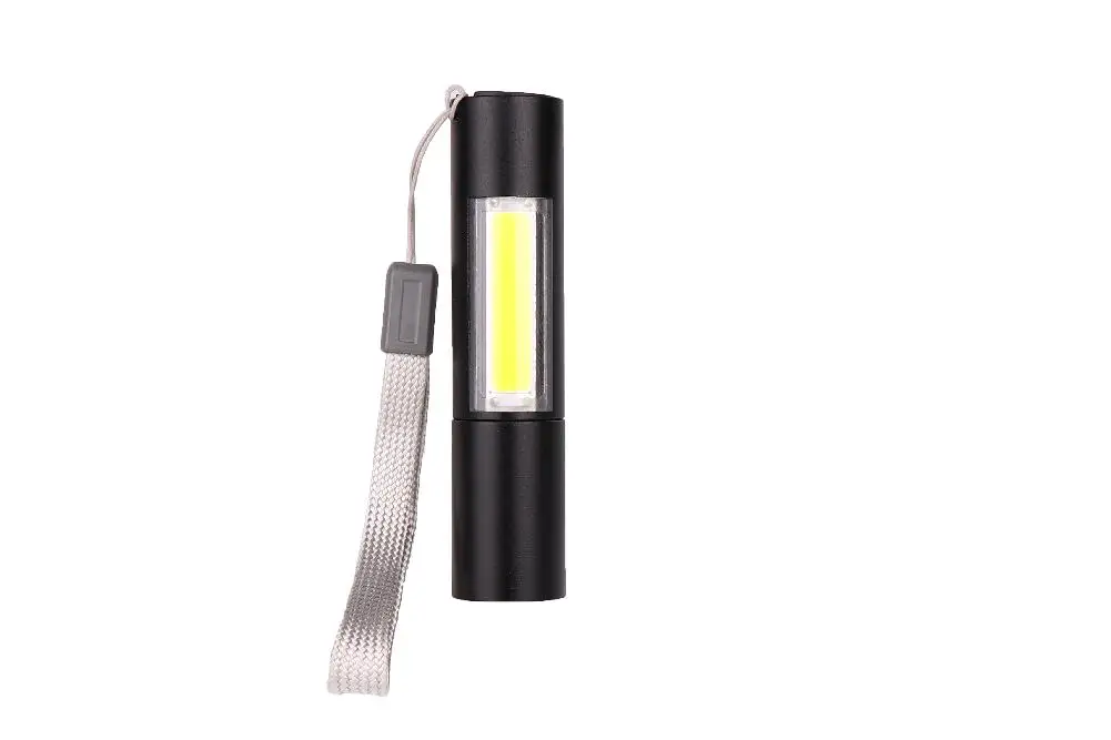 Мощный XPE COB светодиодный фонарик USB Перезаряжаемый фонарик тактический фонарь с подвесным Канатом