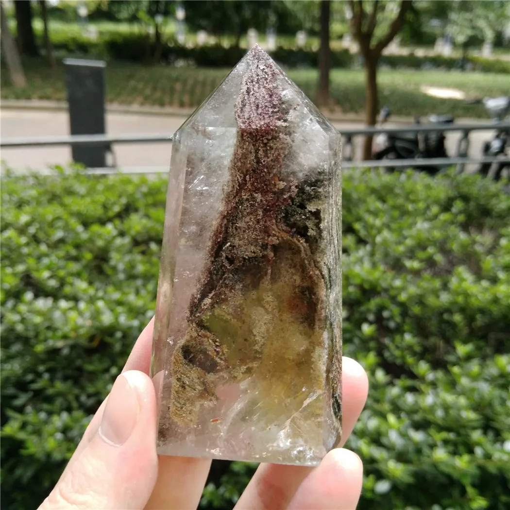 Великолепная кристальная кварцевая палочка Phantom Quartz Point прозрачная башня