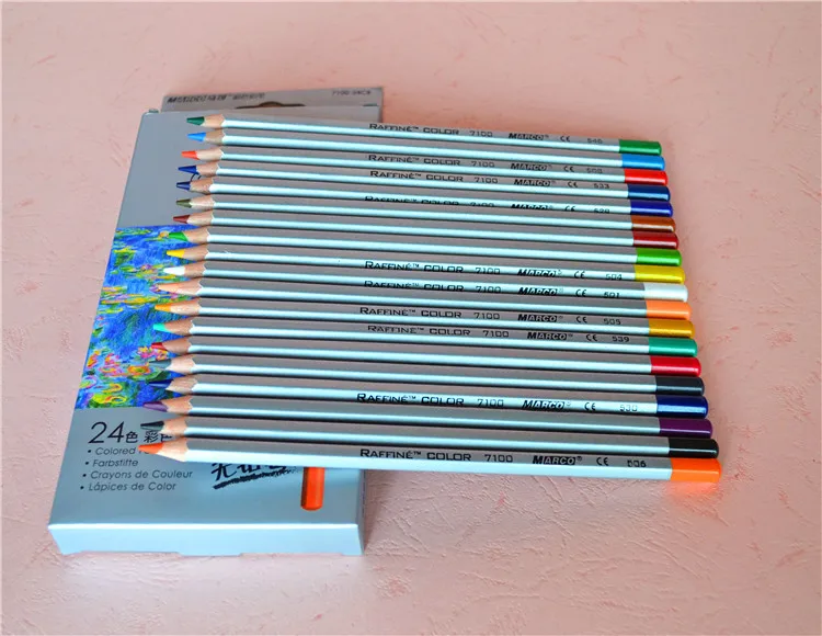 24 цветных карандашей Marco на масляной основе карандаш товары для рукоделия тонкие