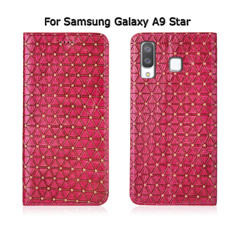 Top Genuine Leather Phone Case Cover For Samsung Galaxy A9S A9 Star Lite 2018 Flip Magnetic Bracket Card Bag Mobile | Мобильные