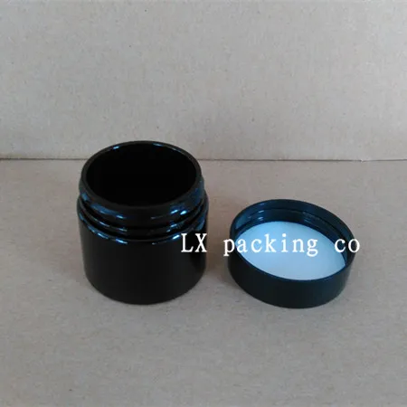 Бесплатная доставка 30 г/мл темно-коричневая пластиковая банка черная белая