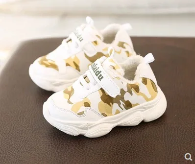 

Kids Shoes Winter Warm Boys Girls Fashion Plush Sport Shoes Flat Rubber Non-slip Baby Kids Shoes Quality Leather NEW Hot J92