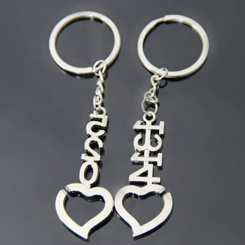 Горячие Моды 1 Пара Я Тебя люблю Поцелуй Брелок Сердце Lover Подарков 7FF3 BEGY|keychain