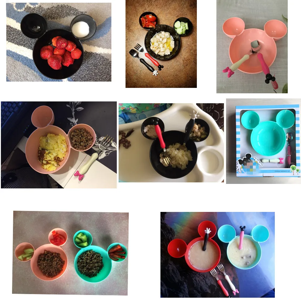 Милая Детская миска с мультяшным Микки для кормления ребенка контейнер еды