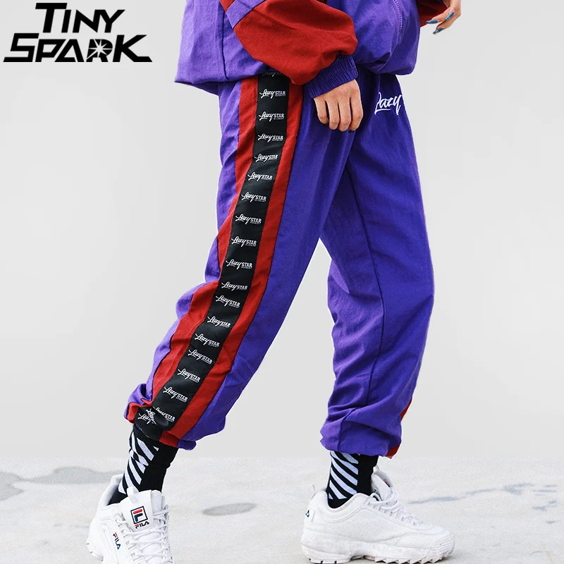Хип уличная Для мужчин джоггеры Пант Sweatpant модные Harajuku полосатые спортивные