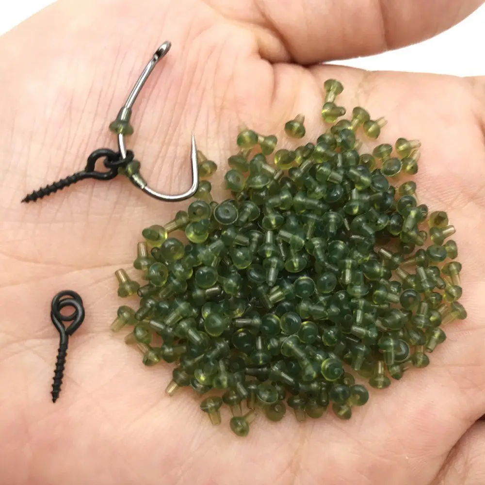 Green 40 шт., крюк для ловли карпа, фиксатор, резиновый хвостовик, бусины, аксессуары, держатель, бусина для ловли карпа, Клеммная снасть для ловли карпа - Цвет: Green