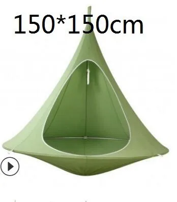 green 150cm Вигвам дерево Pod детские качели гамак детский кемпинг стул Крытый Открытый подвесные стулья сиденье бонсай двойной один Палатка подарок - Цвет: green 150cm