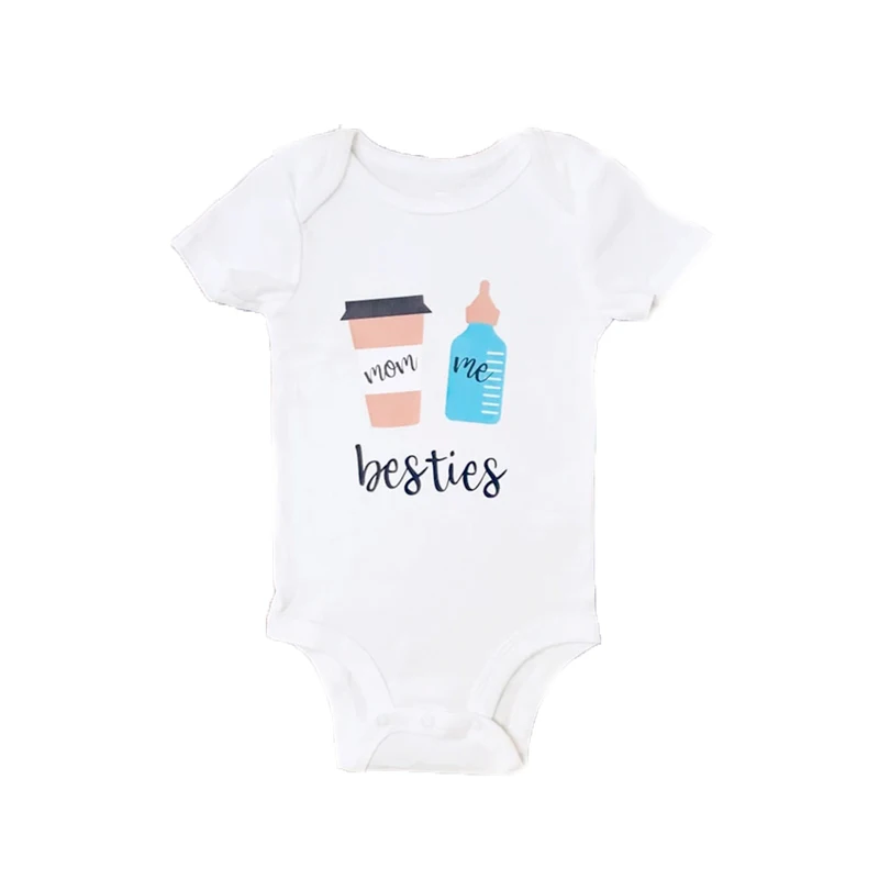 

YSCULBUTOL Mom is my Bestie Baby Bodysuit Gender Neutral Bodysuit Funny Baby Clothing