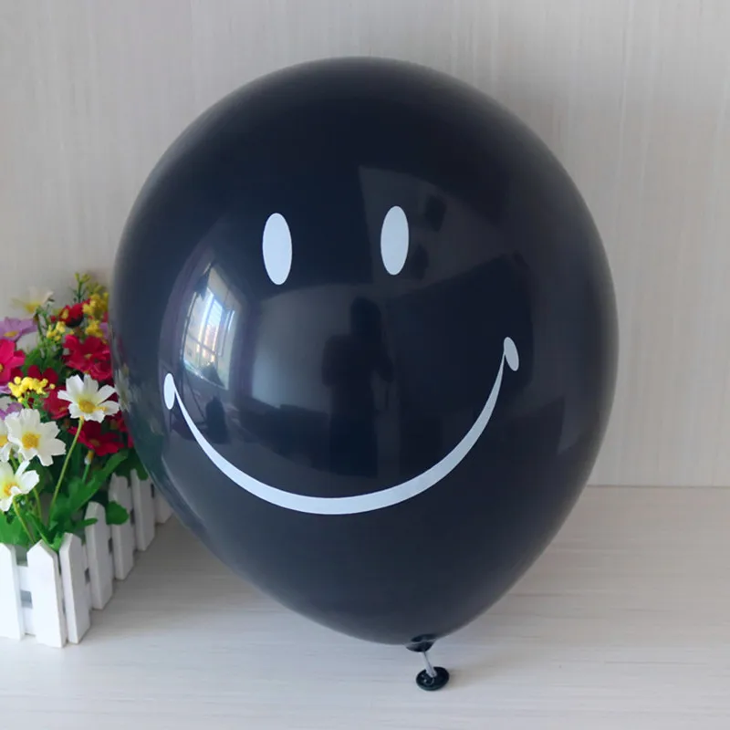 100 шт./лот 12 дюймовые забавные латексные воздушные шары со смайликом надувные