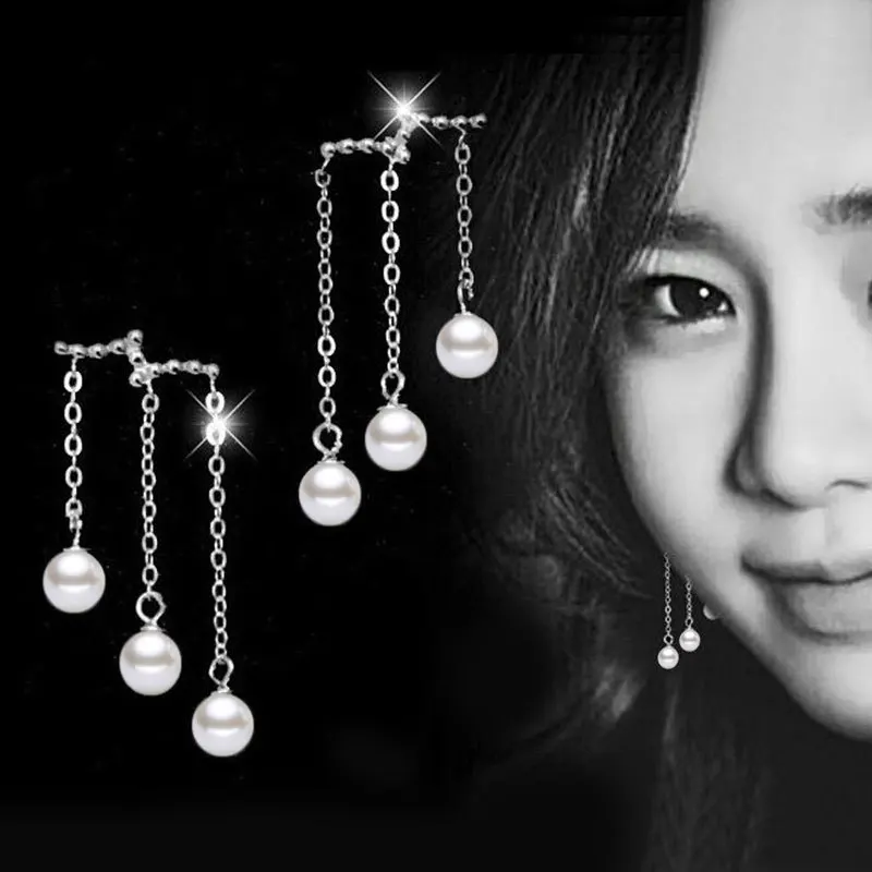 

100% 925 sterling silver new fashion pearl ladies'stud earrings women wholesale jewelry birthday gift drop shipping