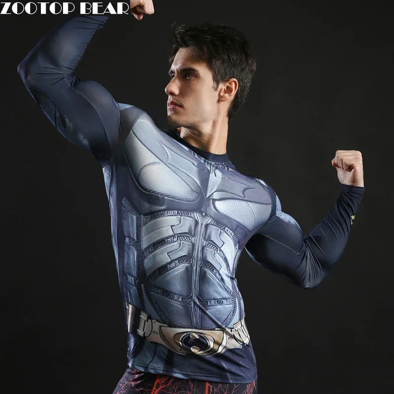 Компрессионная футболка с Бэтменом топы супергероев 3d футболки для фитнеса