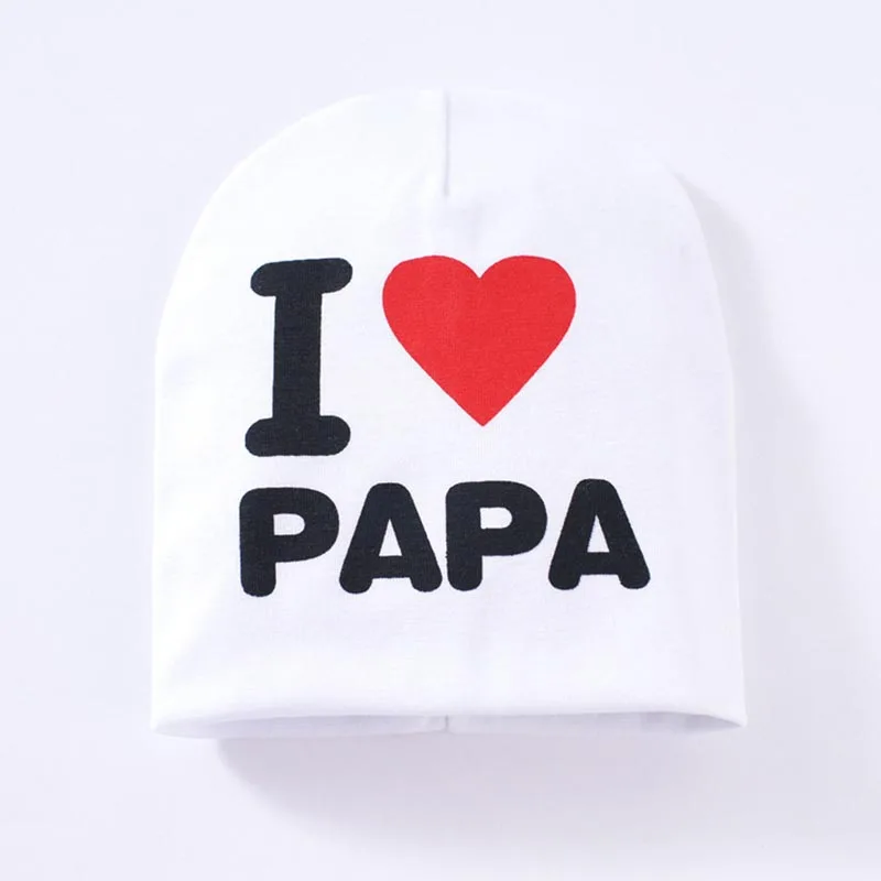 2018 весна осень I lOVE PAPA MAMA вязаная теплая хлопковая шапка детская зимняя реквизит