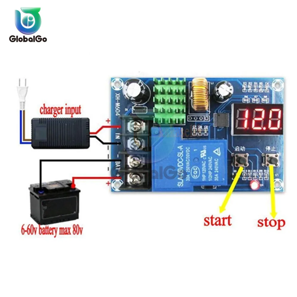 Цифровой светодиодный дисплей литиевое зарядное устройство аккумулятора