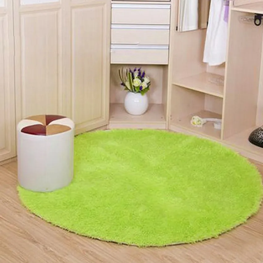 Домашний декор коврик для спальни двери пушистый круглый Поролоновый