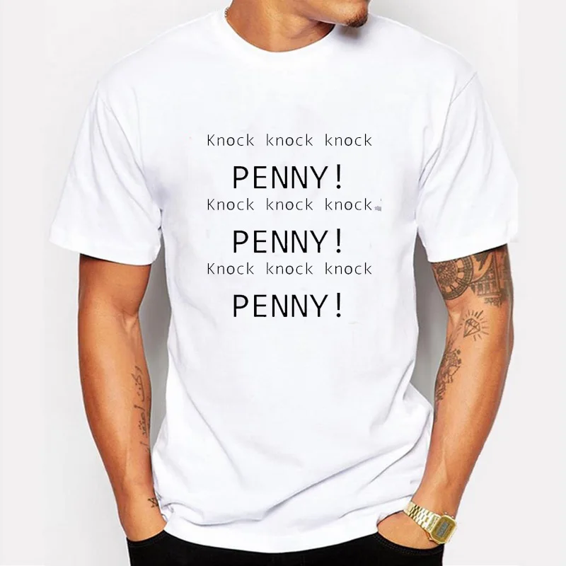 Футболка с принтом The BIG BANG Theory penny sheldon's knock модные повседневные футболки мужская