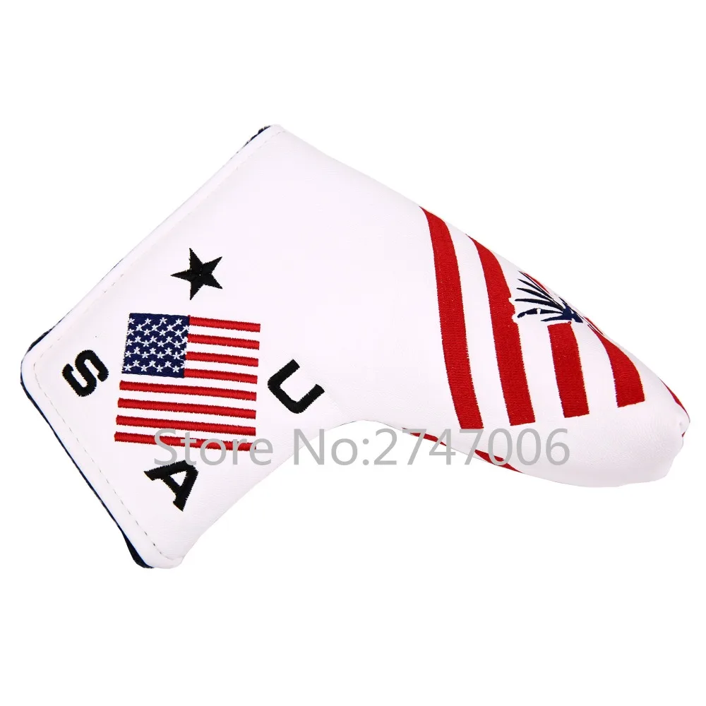 Free Shipping 1pc USA Starts and Stripes Golf Putter Cover Golf Magnetic Putter Cover Blade Head Cover with Eagle Pattern