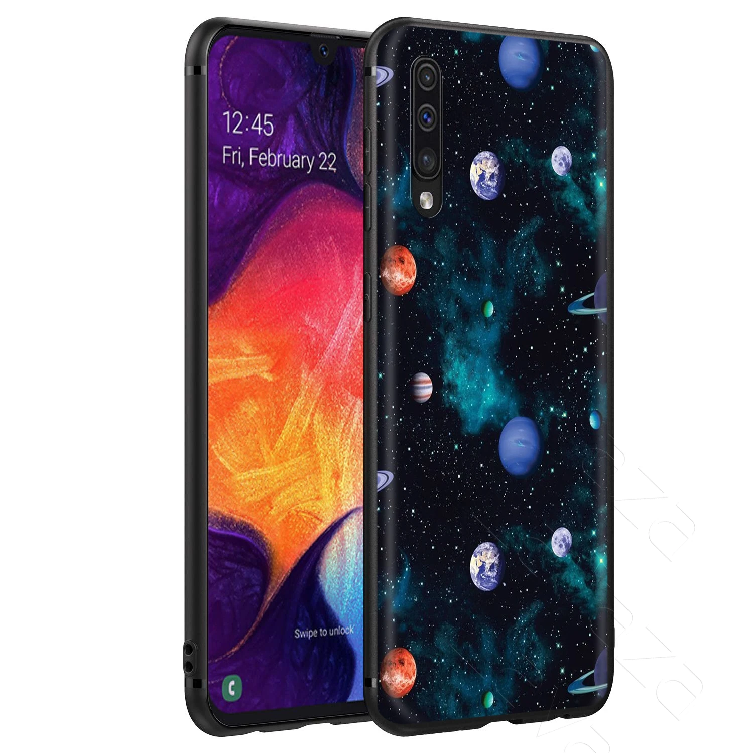 Lavaza Black White Moon Stars Space Astronaut Case for Samsung Galaxy Note 10 Plus A10 A30 A40 A50 A70 A20 A20S A10S A30S A50S |