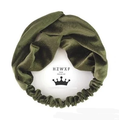 Color 4 Women Girls Fashion Velvet Knitted Korean Solid Bezel Hairband Hair Accessories Elegant Cross Headband Ornament For Female Girls - Цвет: Color 4