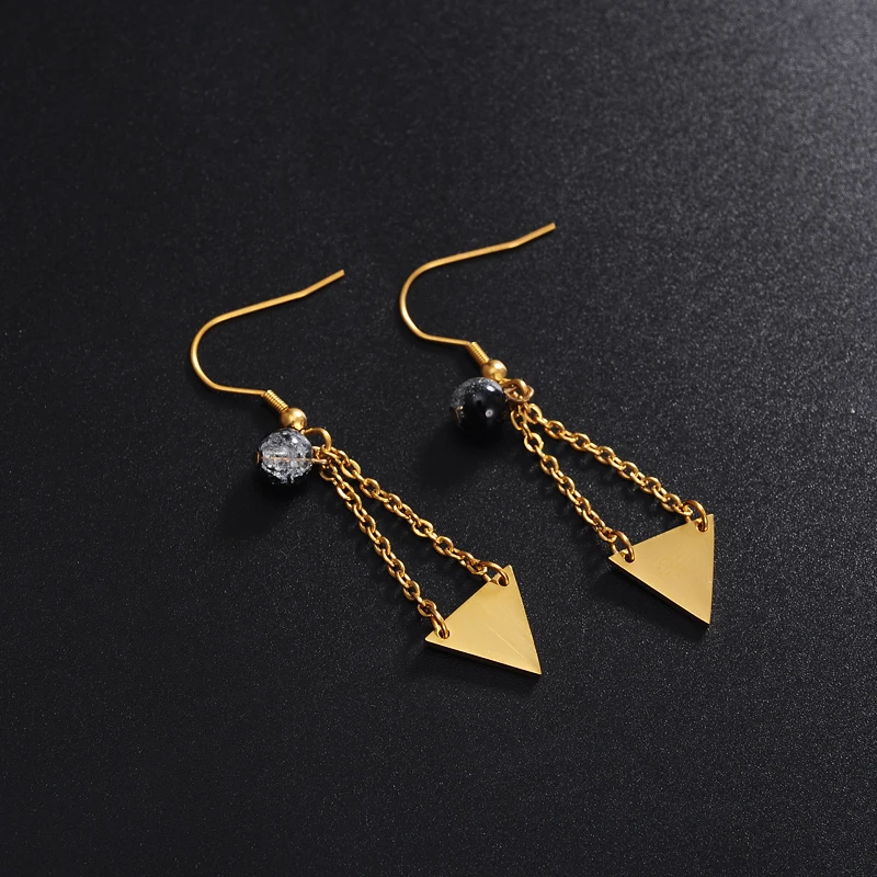 Triangle bead colorful Earrings | Украшения и аксессуары