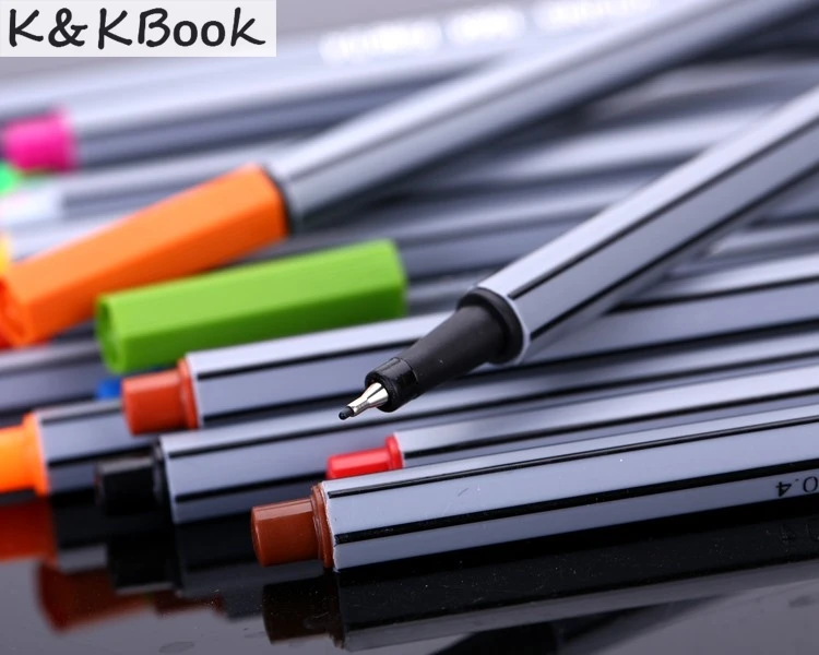 K & KBOOK 0 4 мм 24 цвета маркер для творчества супертонкие Подводные ручки гладкая