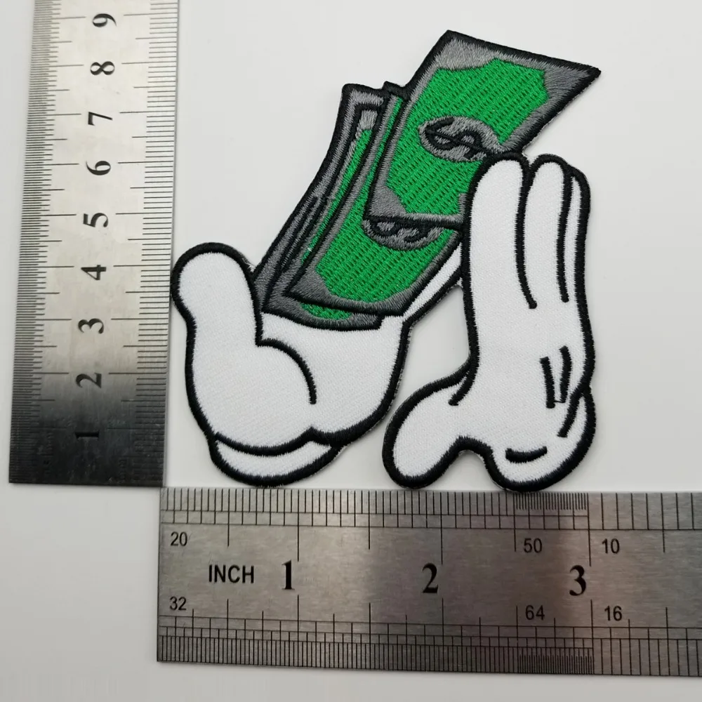 Money custom patch iron on Байкер Вышивка Патчи для одежды наклейки аппликация Сделай Сам