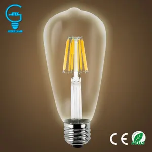 Светодиодная лампа E27 ST64 E27 2 Вт 4 Вт 6 Вт 8 Вт лампа Bombillas с регулируемой яркостью освещения 220 В светодиодный Светодиодная лампа накаливания, люстра Эдисона, домашнее освещение, 360 градусов