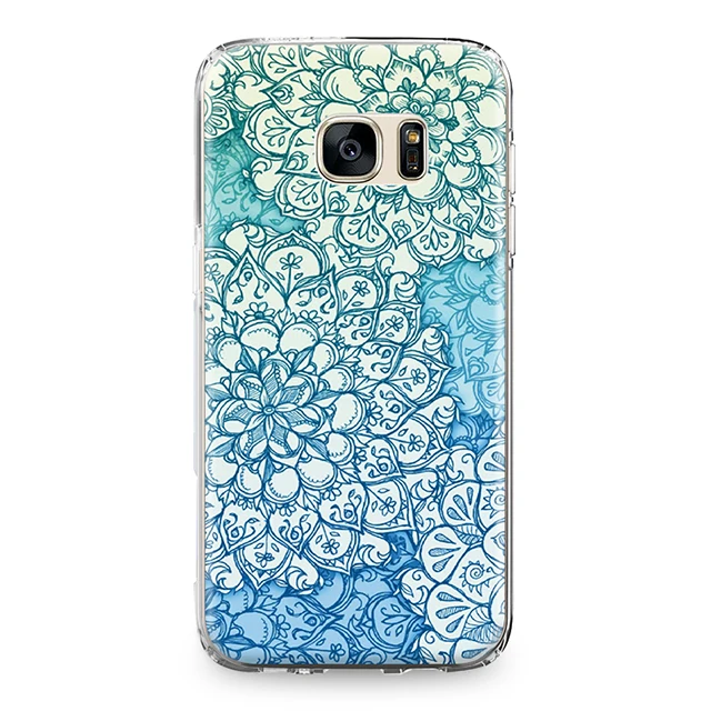 Цветная задняя крышка из ТПУ с цветком мандалой для Samsung Galaxy J3 J5 J7 A3 A5 A8 2015 2016 2017 2018