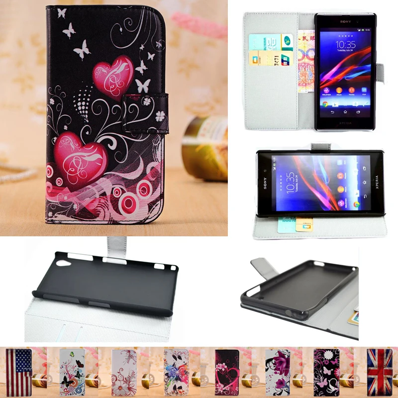 Кожаный чехол книжка для телефона Sony Xperia Z Z1 Z2 Z4 Z3 Z5 Compact Premium X XA XP M2 M4 M5 Aqua E3 E4 E4G C3