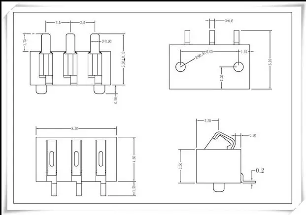 Бесплатная доставка тип 3P шрапнель Разъем для мобильного аккумулятора 5 ph высота