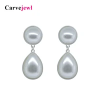 carvejewl post earrings pearl dangle earrings for women jewelry girl gift simple korean earrings tear drop pearl classical