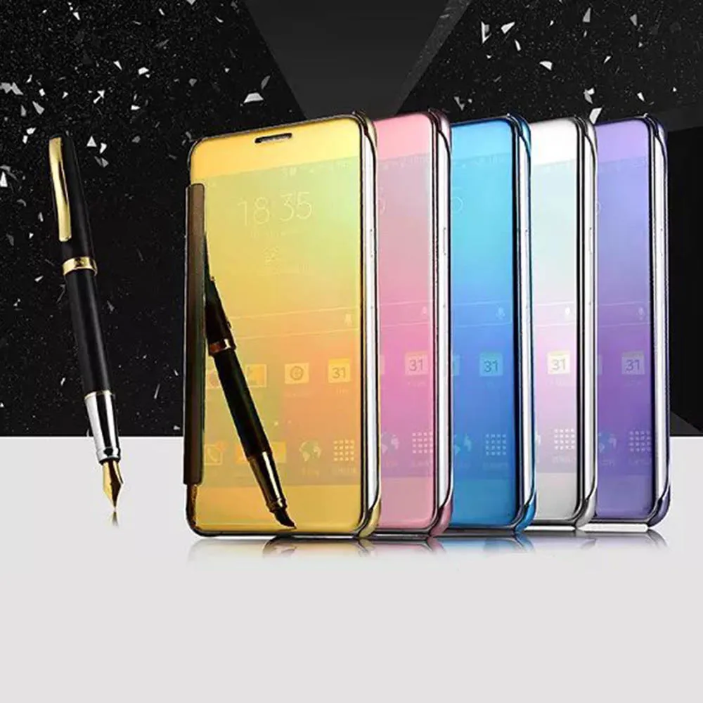 Горячая Чехол Флип Clear View прозрачный гальванических жесткий для Samsung Galaxy A5 A3 A7 J1 J5