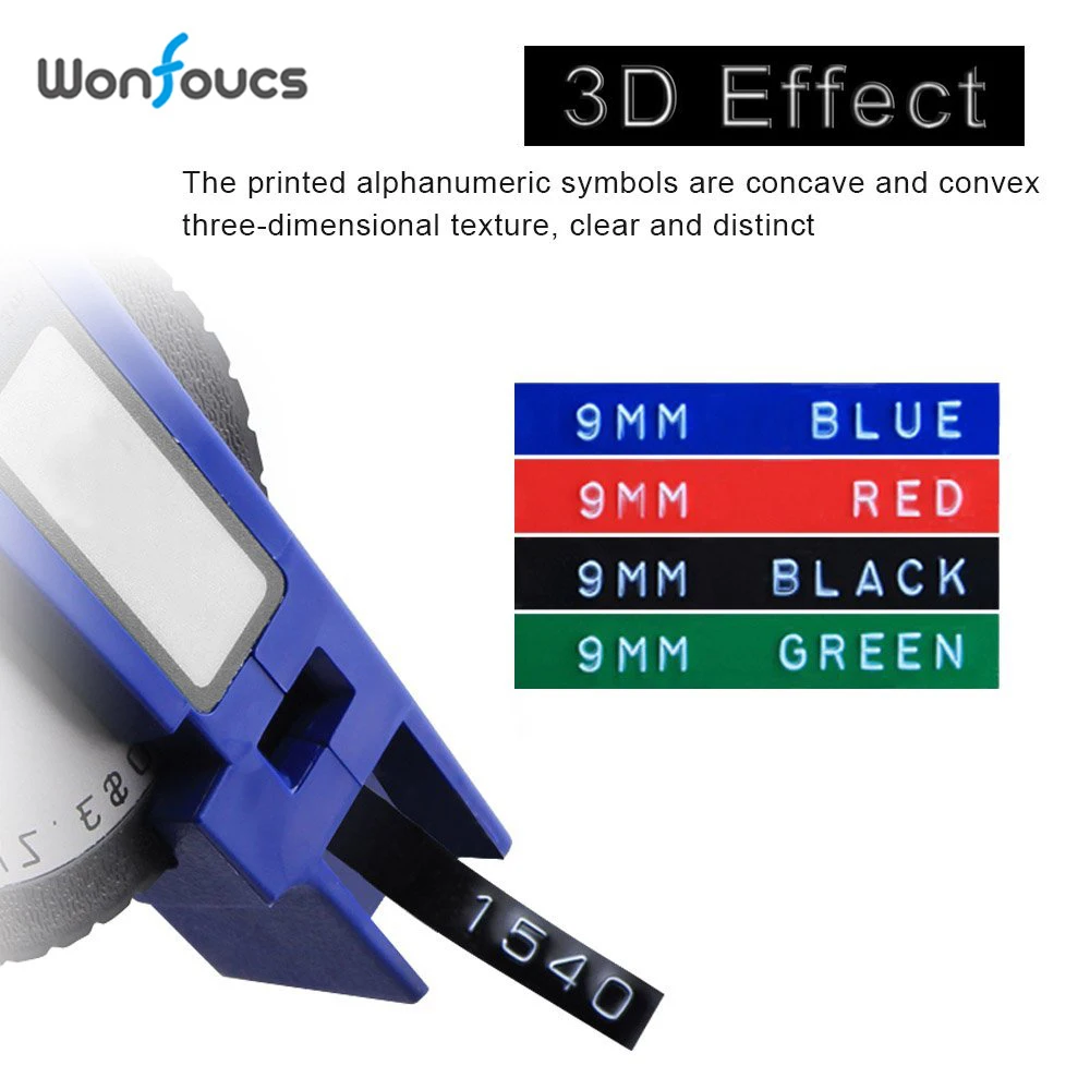 3 упаковки совместимый с dymo 3D тиснением пластиковые ленты 520109 S0847730 9 мм * м черные
