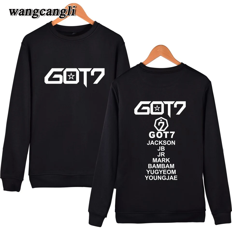 Корейский мужской/женский Повседневный Свитшот KPOP GOT7 толстовки уличная одежда
