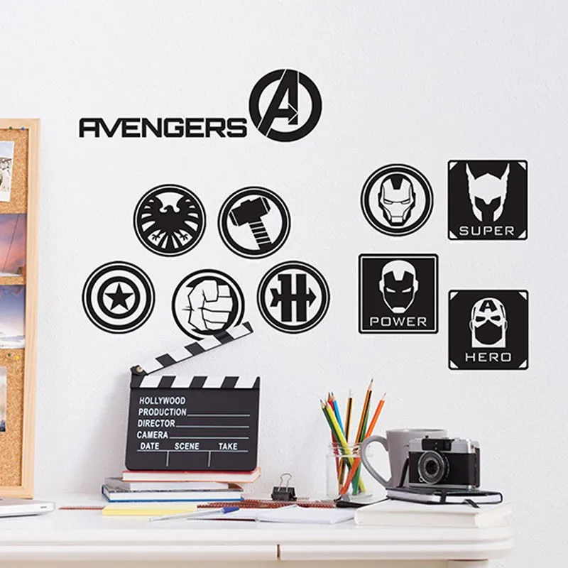 Наклейка на стену Advengers Халк Капитан Америка Железный человек Тор 3 вида