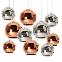 nordic postmodern pendant lamp led pendant light glass ball light luster modern copper sliver e27 hanging lamp 85 265
