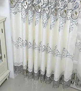 Curtains Европейский роскошный полый растворимая вышивка оконные экраны шторы для гостиной спальни занавески прозрачная ткань - Цвет: Curtains