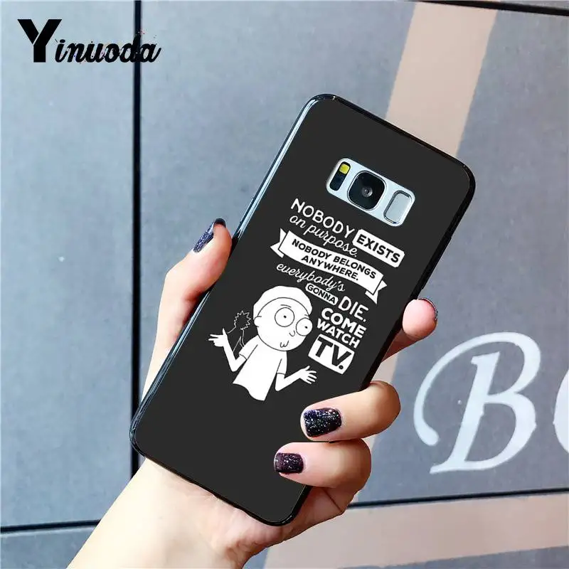 Yinuoda Рик и Морти черный ТПУ мягкий чехол для мобильного телефона для Samsung Galaxy S8 S7 край S6 edge plus S10 S9plus чехол