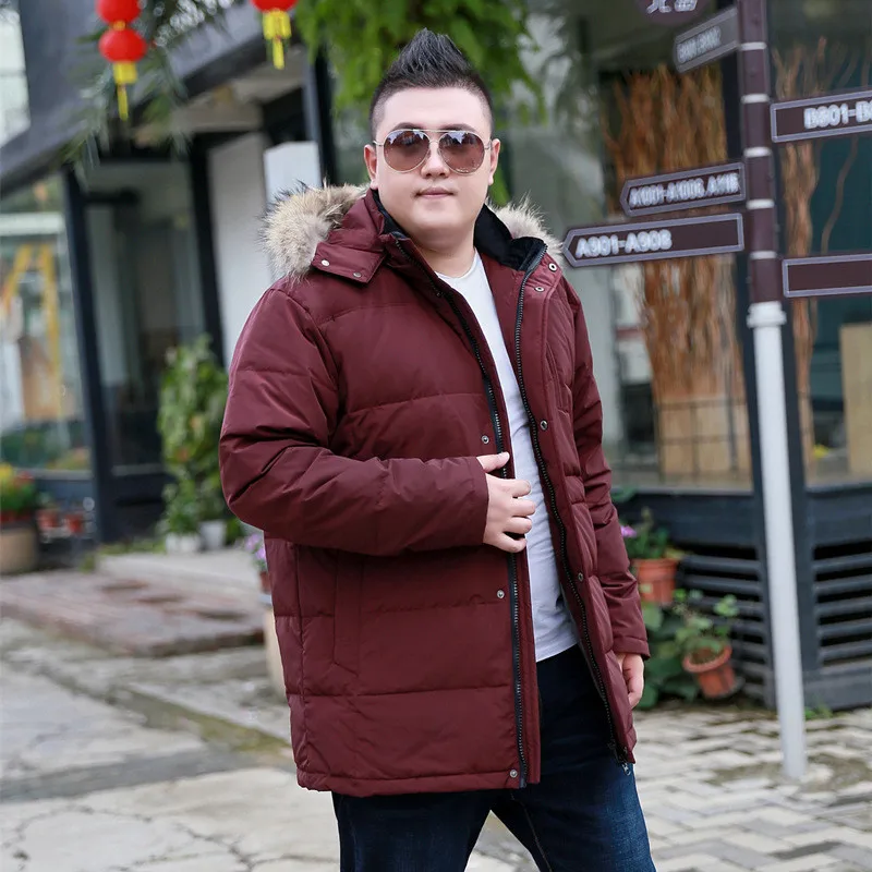 Мужская зимняя утепленная куртка с капюшоном и воротником стойкой большой